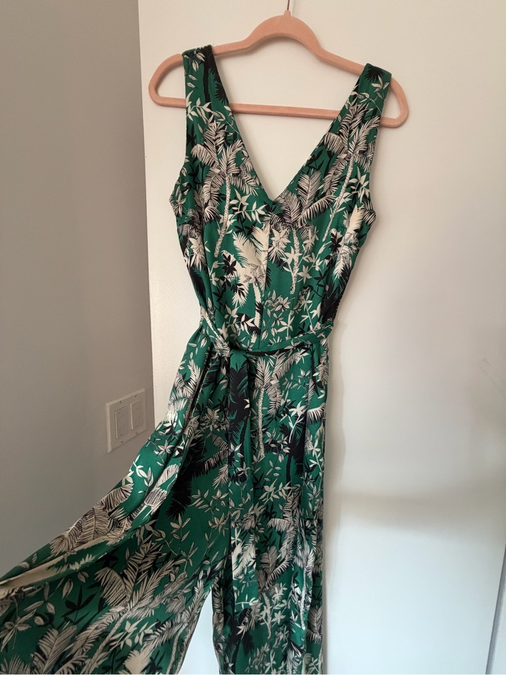 French Print V-Neck Women’s jump suit